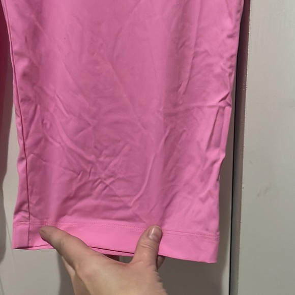 Danskin M pink capri nylon spandex adjustable waist pants pockets euc - Picture 4 of 10